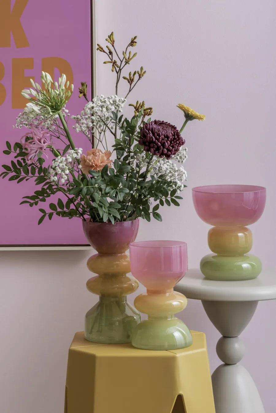 Present Time Vaas Funky Vibes glas breed multi colour Outlet