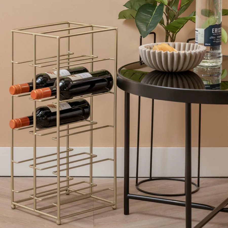Present Time Wijnrek Dual Floor metaal goud Discount