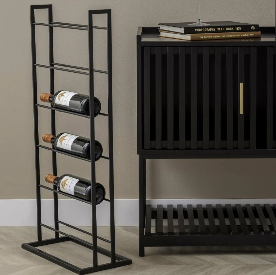 Present Time Wijnrek Single Floor metaal mat zwart Best
