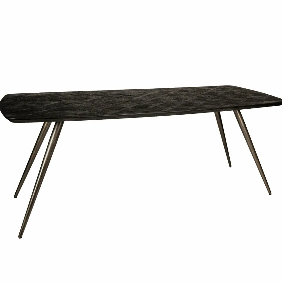 PTMD Eettafel Fieron Acacia zwart ovaal 200 cm