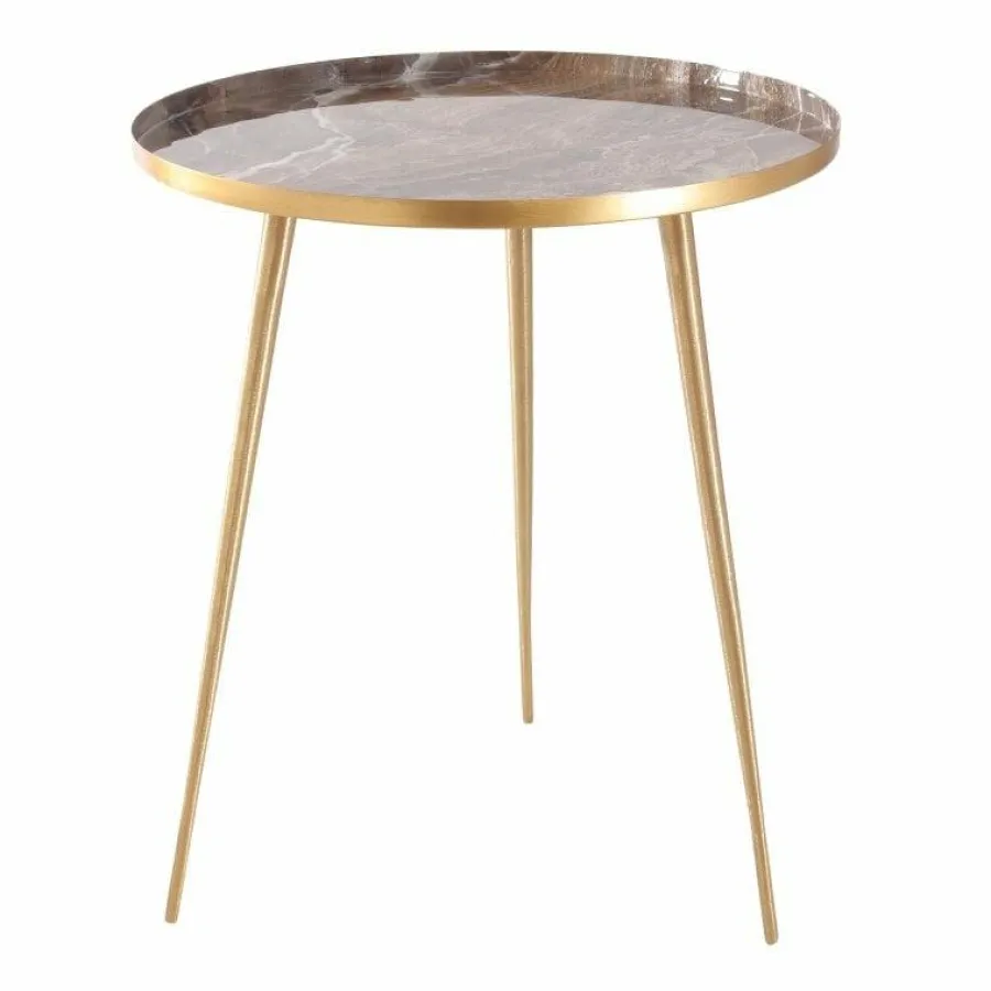 PTMD Bijzettafel Jiven Goud / Marmer print Hot