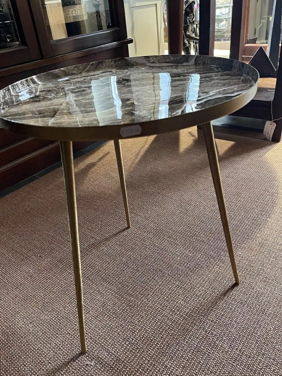 PTMD Bijzettafel Jiven Goud / Marmer print Hot
