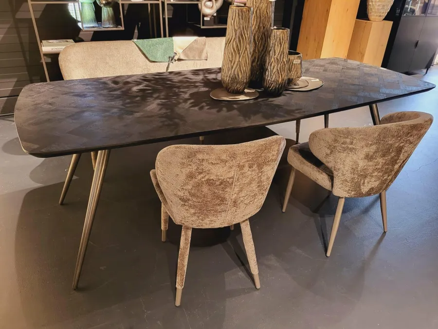 PTMD Eettafel Fieron Acacia zwart ovaal 240 cm Outlet