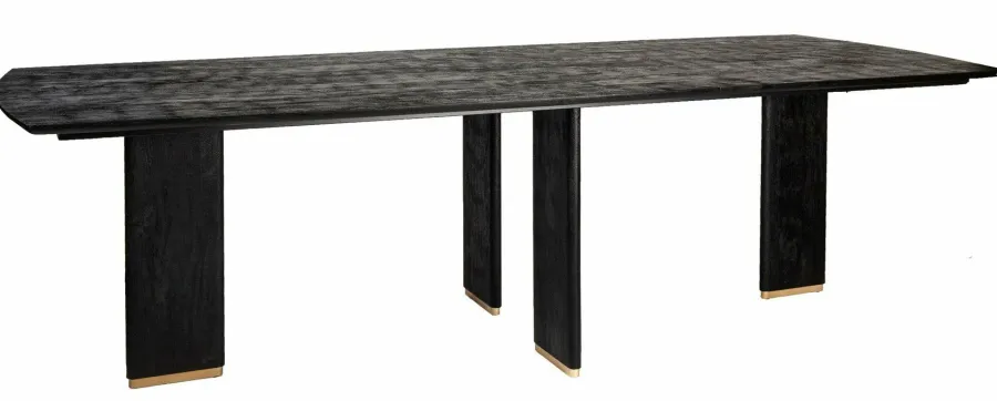 PTMD Eettafel Liber mango zwart gouden poot 240 cm Best