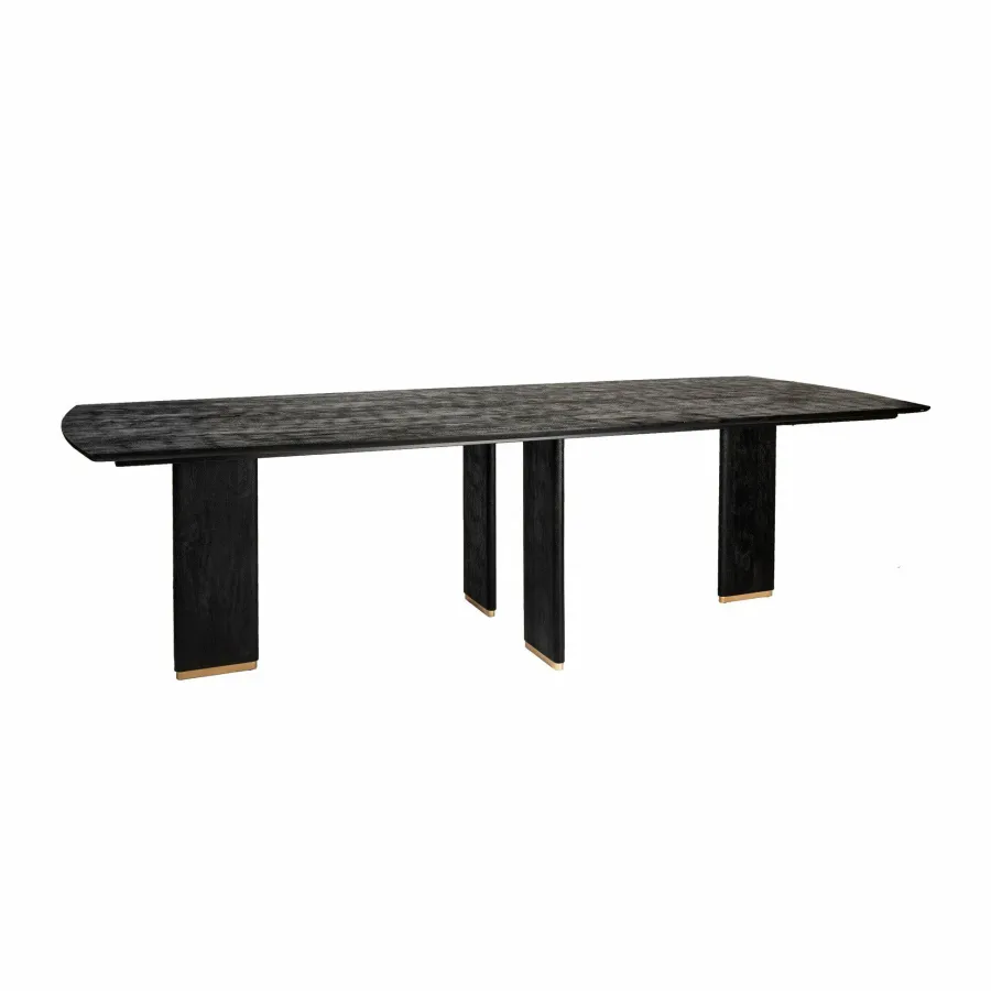 PTMD Eettafel Liber mango zwart gouden poot 240 cm Best