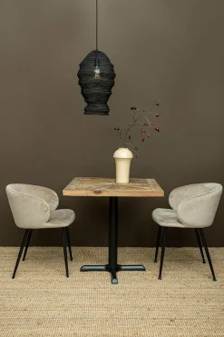 PTMD Eettafelstoel Fiori cream met houten poten New