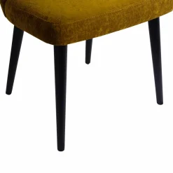 PTMD Eettafelstoel Fiori geel met houten poten Discount