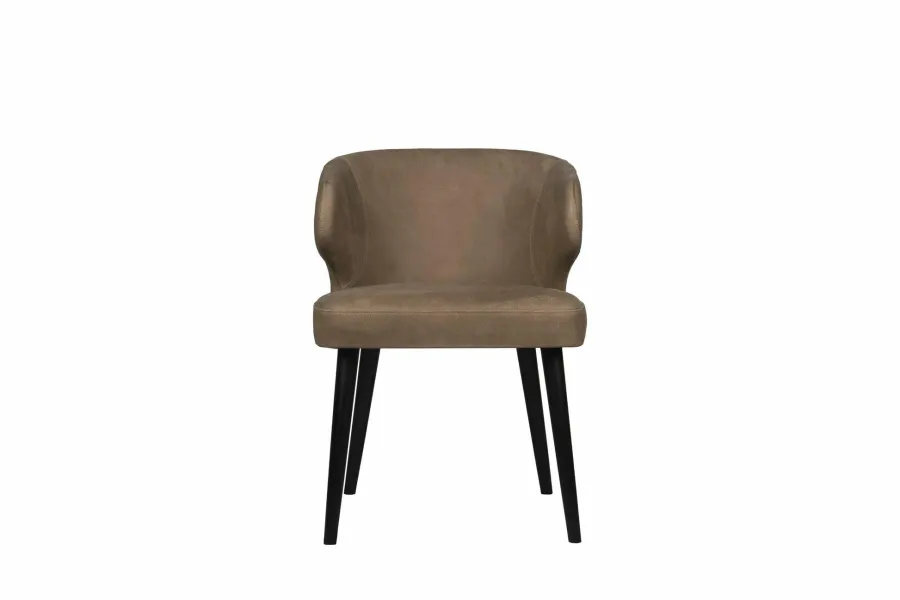 PTMD Eettafelstoel Fiori taupe terraleer met houten poten Best