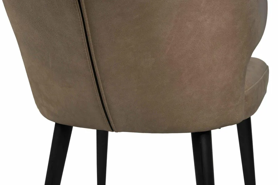 PTMD Eettafelstoel Fiori taupe terraleer met houten poten Best