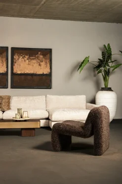 PTMD Fauteuil Oslo teddy coffee Discount