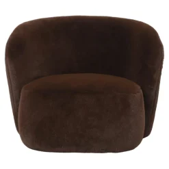 PTMD Fauteuil Aphrodite fur donkerbruin New