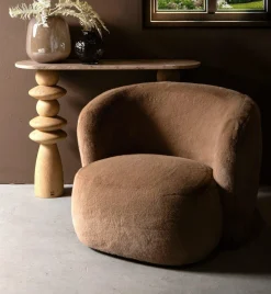 PTMD Fauteuil Aphrodite fur mokka Discount