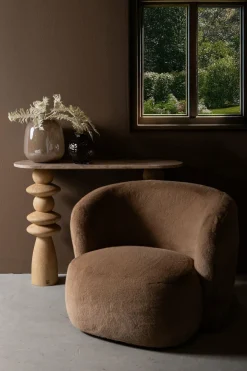 PTMD Fauteuil Aphrodite fur mokka Discount