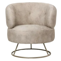 PTMD Fauteuil Carice Beige met gouden onderstel Outlet