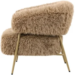 PTMD Fauteuil Hair bruin met gouden onderstel Clearance