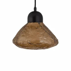 PTMD Hanglamp Anna Brown textured glass met 5 lampen groot Discount