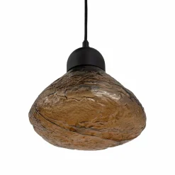 PTMD Hanglamp Anna Brown textured glass met 5 lampen groot Discount