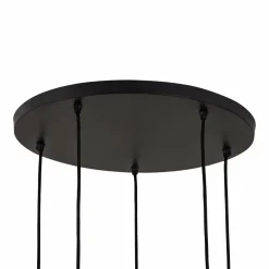 PTMD Hanglamp Anna Brown textured glass met 5 lampen groot Discount