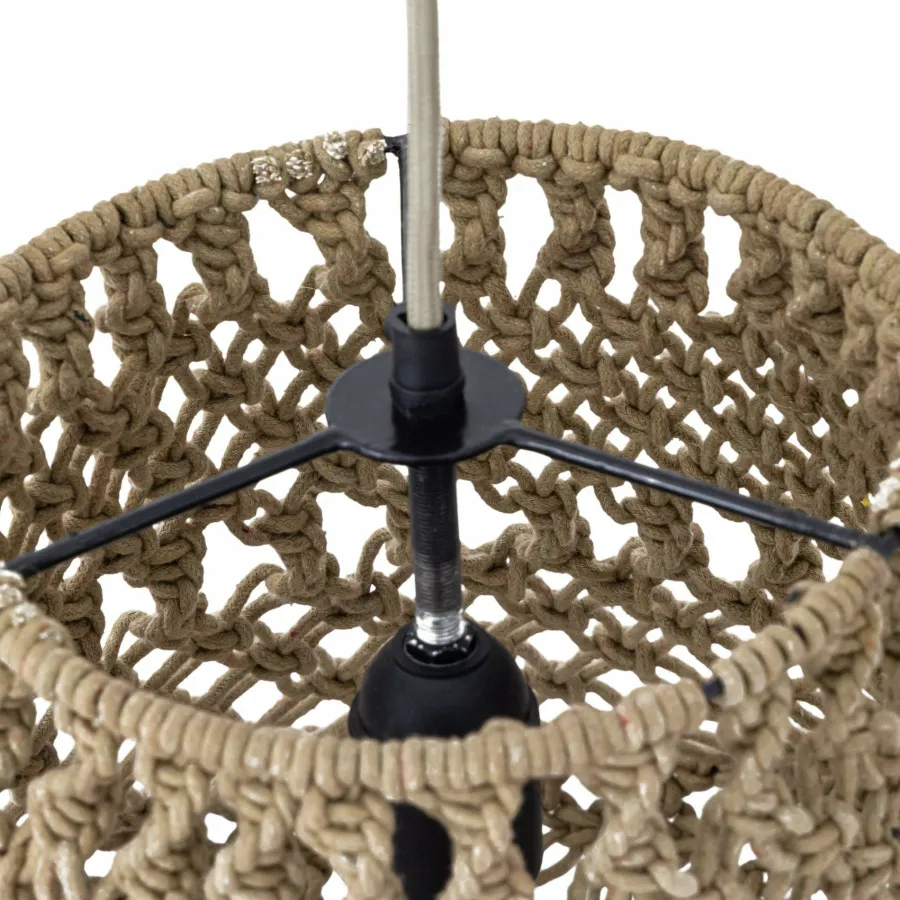 PTMD Hanglamp Milley Green cotton macrame Outlet