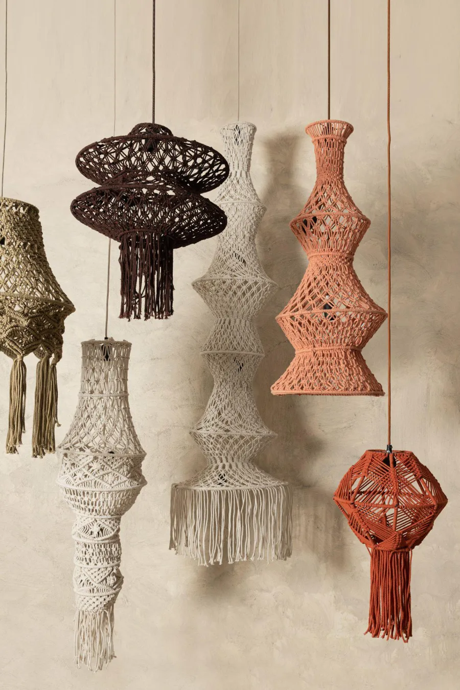 PTMD Hanglamp Milley Green cotton macrame Outlet