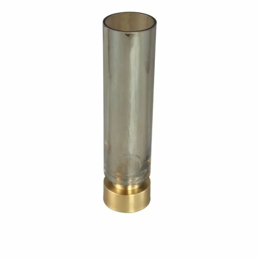PTMD Kandelaar / Vaas Morrible Amber round glas hoog Online
