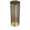 PTMD Kandelaar / Vaas Morrible Amber round glas laag Discount