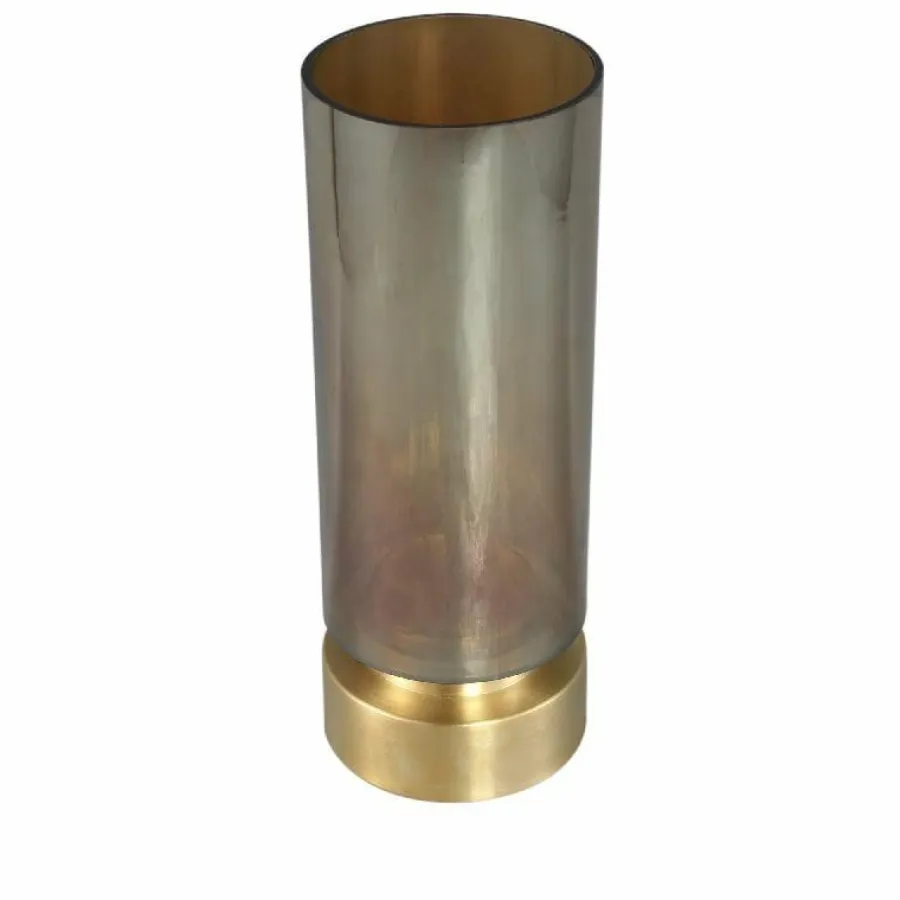 PTMD Kandelaar / Vaas Morrible Amber round glas laag Discount