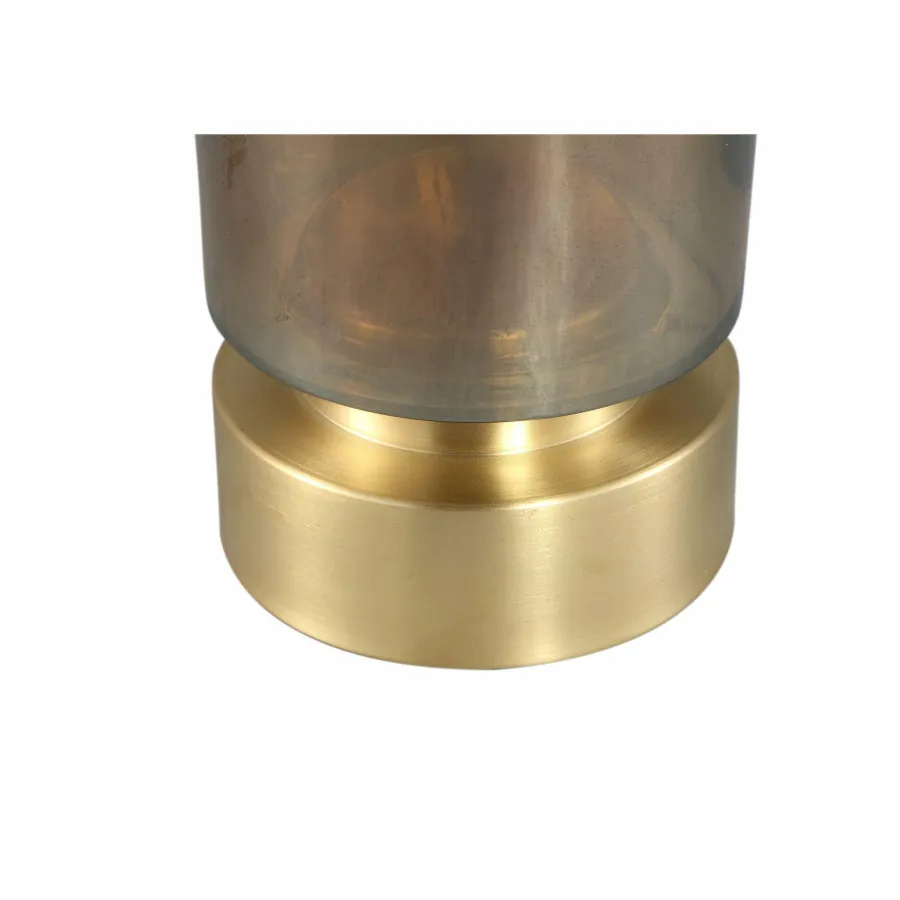 PTMD Kandelaar / Vaas Morrible Amber round glas laag Discount