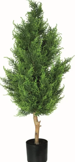 PTMD Kunstboom Ceder groen in plastic pot 120 cm hoog Discount