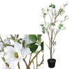 PTMD Kunstboom Magnolia wit in zwarte pot 173 cm hoog New