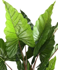 PTMD Kunstplant groen blad in zwarte pot - 170 cm hoog New
