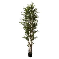 PTMD Kunstplant groene bamboo in zwarte plastic pot L Sale