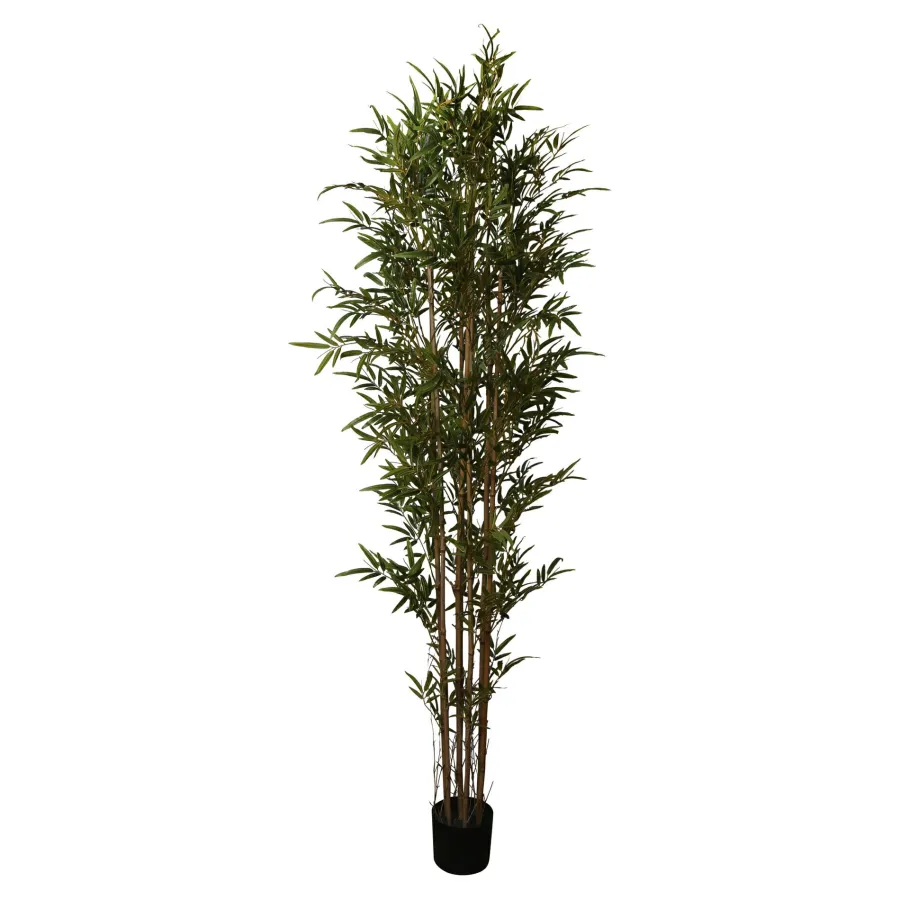 PTMD Kunstplant groene bamboo in zwarte plastic pot L Sale
