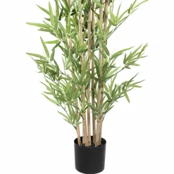 PTMD Kunstplant Leaves Plant green bamboo natural in pot - 240 cm hoog New