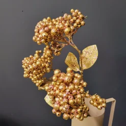 PTMD Kunsttak Berry Plant rose gold glitter berry spray Outlet