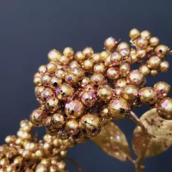 PTMD Kunsttak Berry Plant rose gold glitter berry spray Outlet