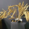 PTMD Kunsttak Leaves Plant gold metallic wheat spray Hot