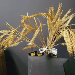 PTMD Kunsttak Leaves Plant gold metallic wheat spray Hot