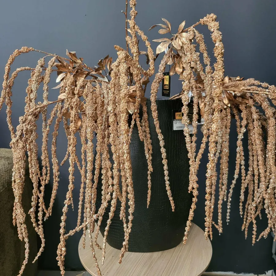 PTMD Kunsttak Twig Plant copper glitter amaranthus spray Best