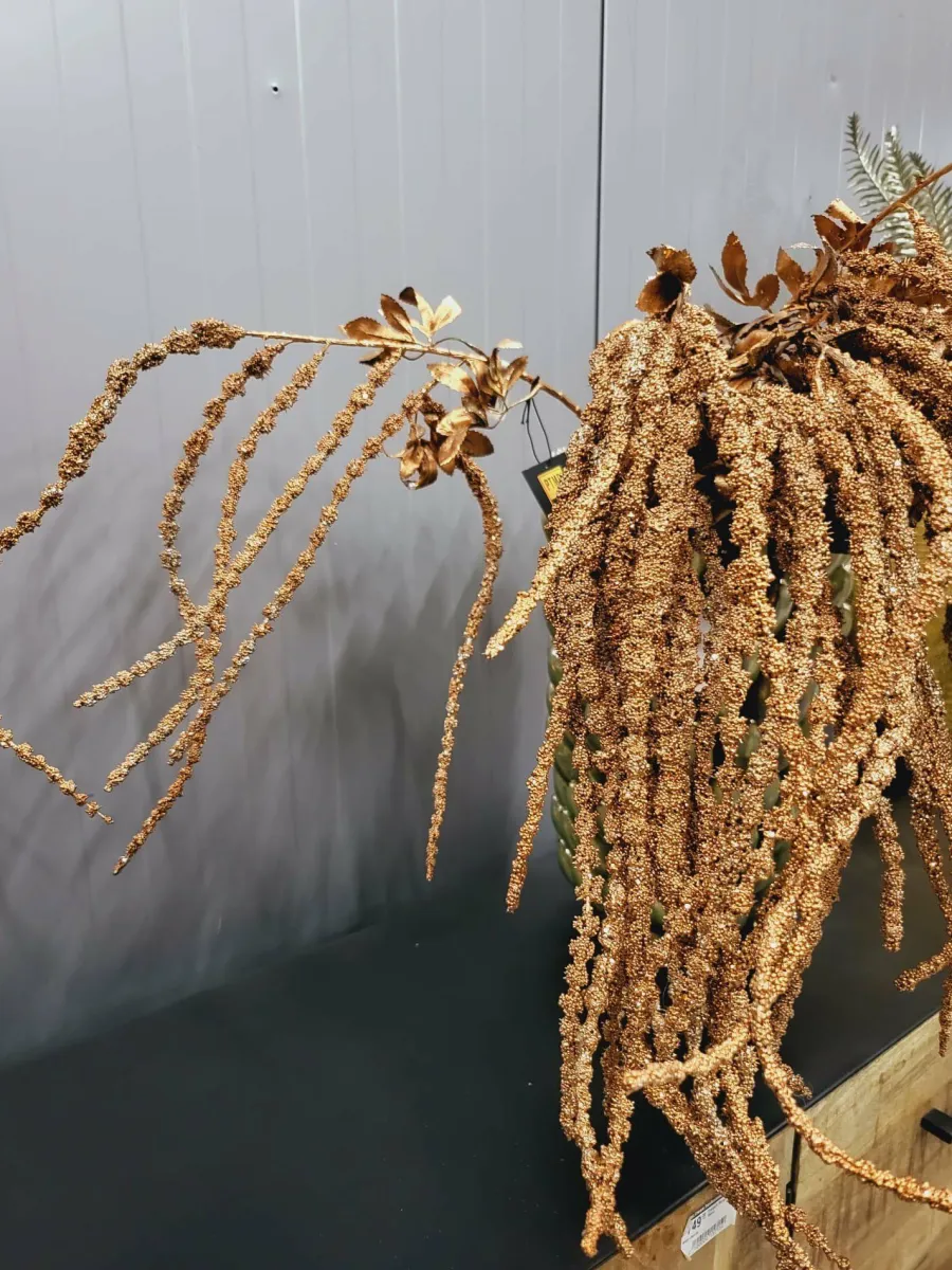 PTMD Kunsttak Twig Plant copper glitter amaranthus spray Best
