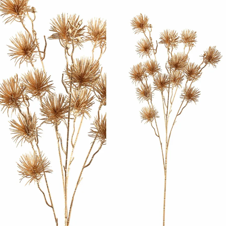 PTMD Kunsttak Twig Plant gold metallic pine spray Hot