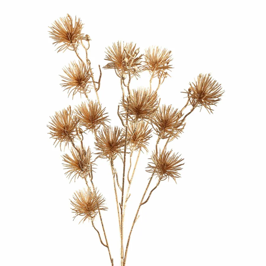 PTMD Kunsttak Twig Plant gold metallic pine spray Hot