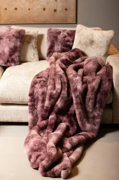 PTMD Kussen Linde Burgundy faux fur square S Online