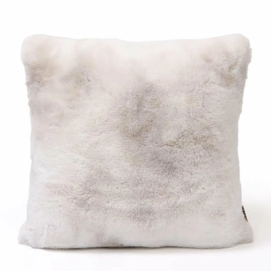 PTMD Kussen Linde Offwhite faux fur square S Clearance