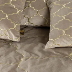 PTMD Kussen Lizze Beige velvet embroidery patroon 45 x 45 Outlet