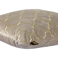PTMD Kussen Lizze Beige velvet embroidery patroon 45 x 45 Outlet