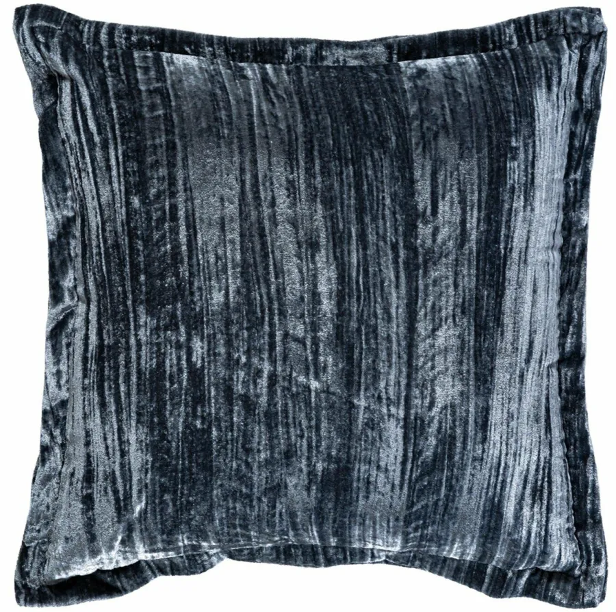 PTMD Kussen Senny Blauw velvet ruffle rim 45 x 45 cm Sale