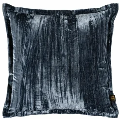 PTMD Kussen Senny Blauw velvet ruffle rim 45 x 45 cm Sale