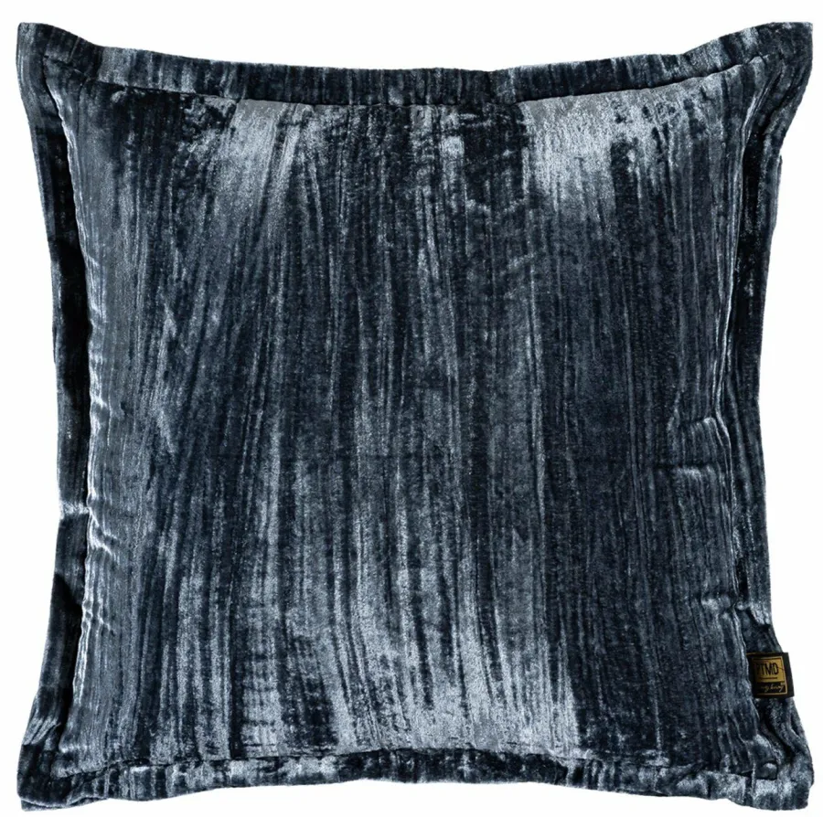 PTMD Kussen Senny Blauw velvet ruffle rim 45 x 45 cm Sale