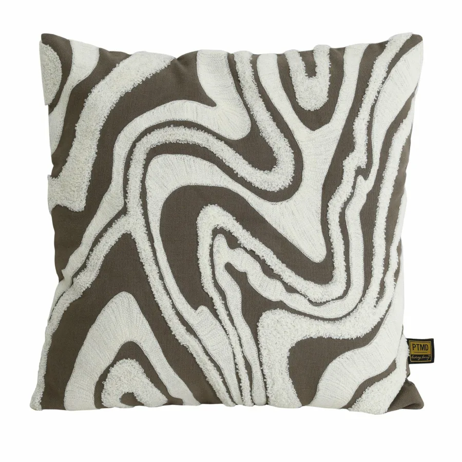 PTMD Kussen Zaraa Taupe katoen kussen weavy S Discount